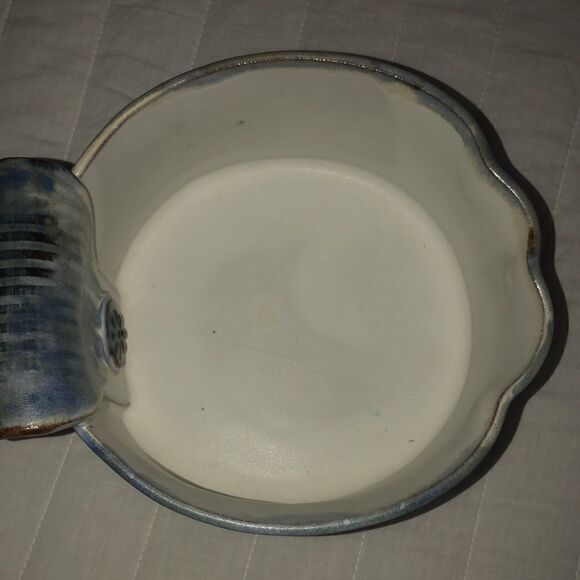 Vintage Blue Gray Handmade Stone Decorative Dish Vase Planter - Picture 5 of 7